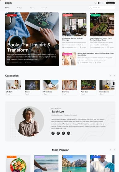 Blog & Personal Blog Website Template | Modern Responsive Template for Bloggers & Content Creators